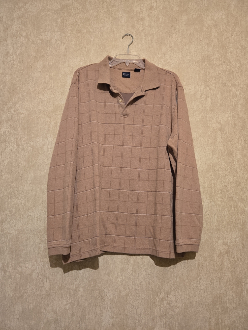 Croft & Barrow Long-Sleeve Polo Shirt in Taupe